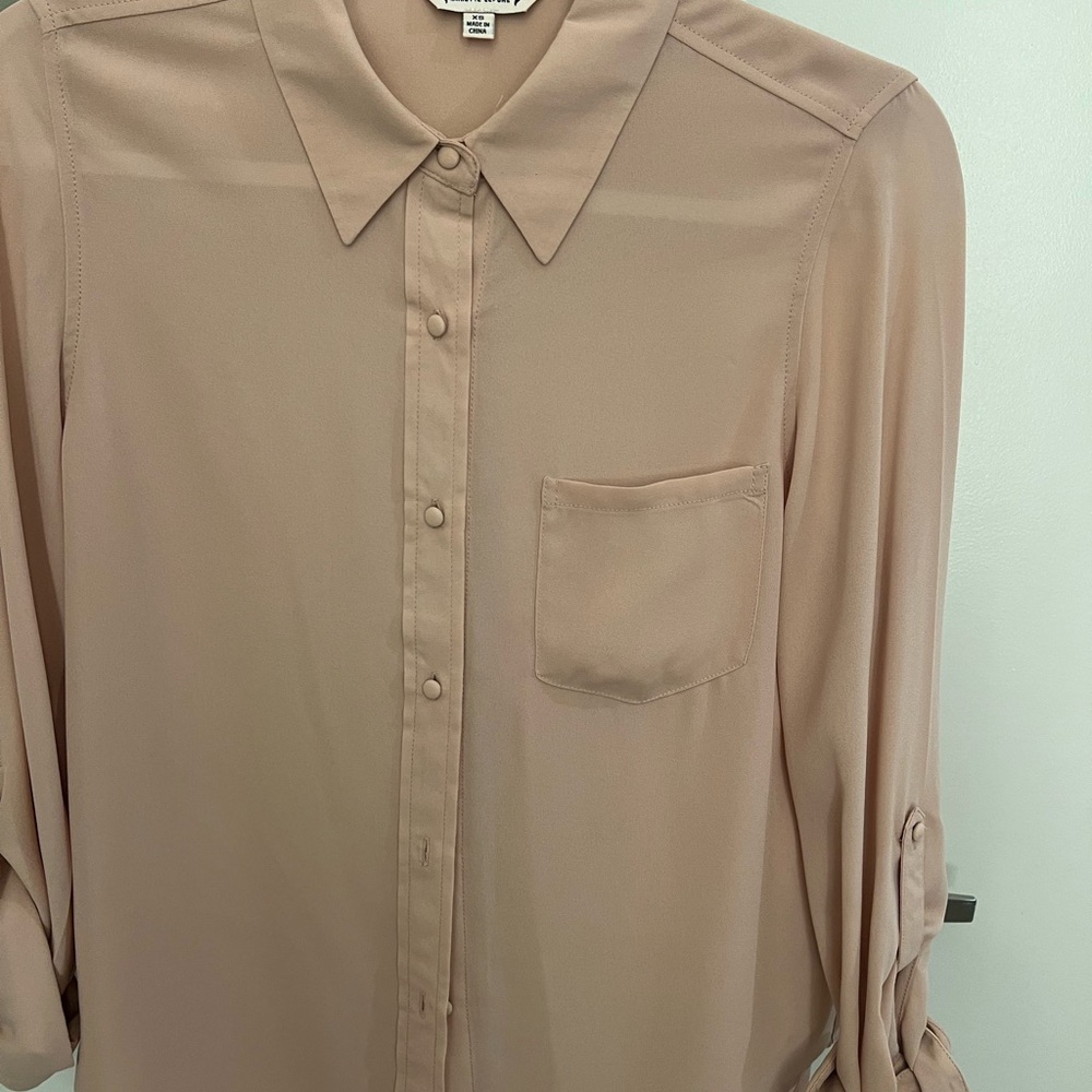 Nanette Lepore Light Tan Button Down Shirt